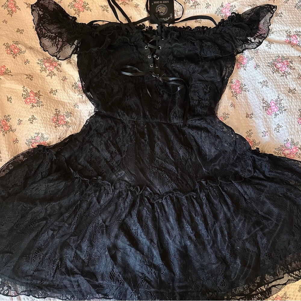 NWT Dark In Love lace mini dress